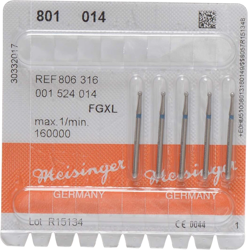Diamanten 801  Packung  5 Stück blau mittel, FG XL, Figur 001 Rund, ISO 014