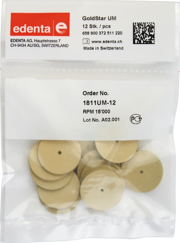 Goldstar  Packung  12 Stück unmontiert, gelb, Figur 372, 3 mm, ISO 220