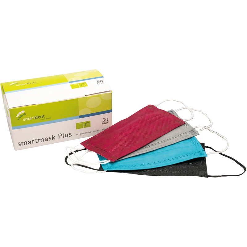 smartmask Plus  Packung  50 Stück latexfrei, 4-lagig, schwarz