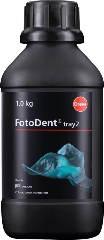 FotoDent® tray2  Flasche  1 kg 385\405 nm, grün-transparent