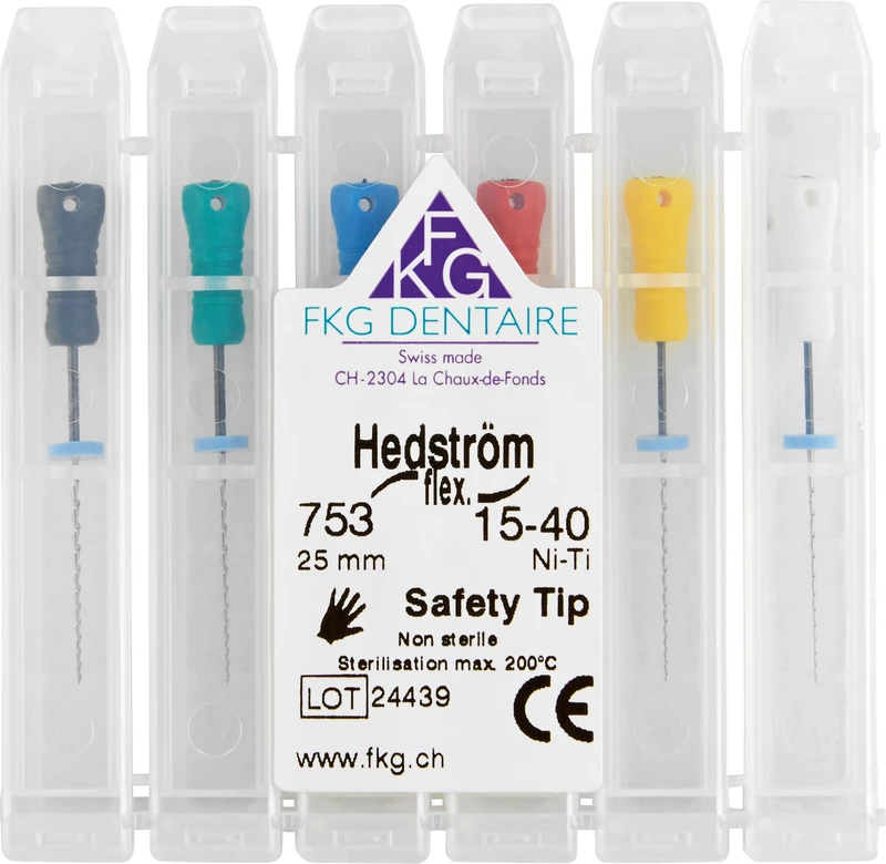 Hedstroemfeile NiTi SMG  Sortiment  6 Stück 25 mm ISO 015-040