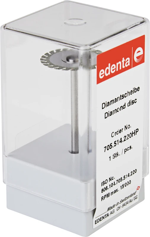 Diamantscheibe 705  Stück  gezahnt rot fein, HP, Figur 705, 0,15 mm, ISO 220