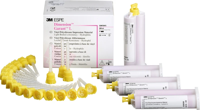Dimension  Refill Packung  4 x 50 ml Doppelkartusche, 20 Mischkanülen gelb, Garant L