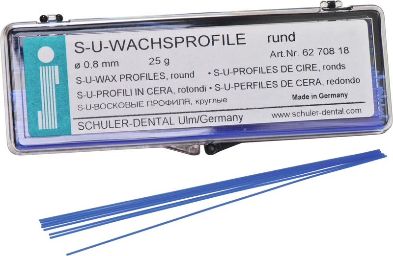 S-U-Wachsprofile  Packung  25 g Wachsprofile rund, 0,8 mm