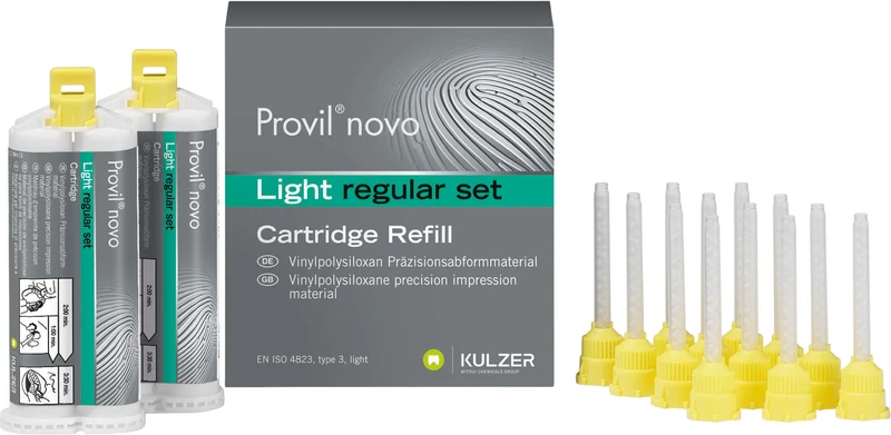 Provil® novo Light  Packung  2 x 50 ml Doppelkartusche regular, 12 Mixing Tips