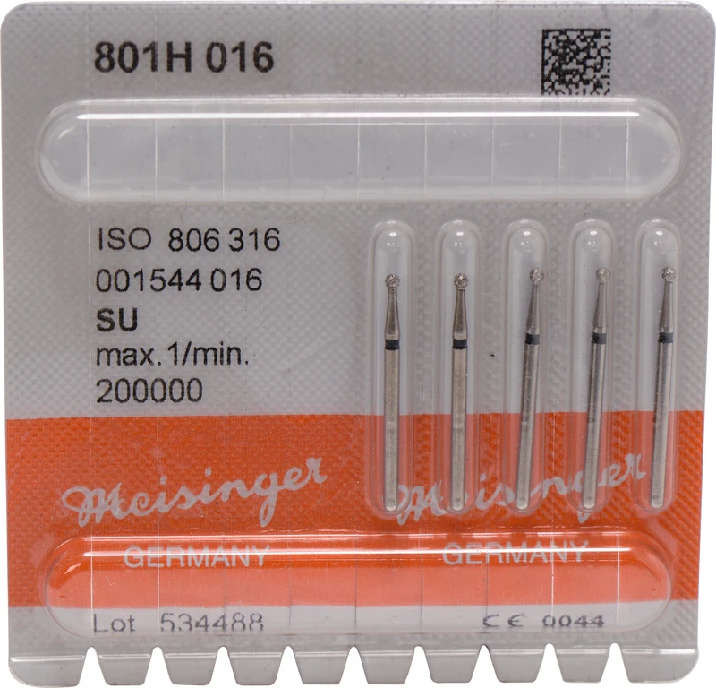 Diamanten 801  Packung  5 Stück schwarz super grob, FG XL, Figur 001 Rund, ISO 016