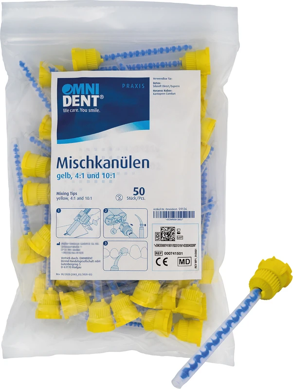 Omni Mischkanülen gelb 4:1\10:1  Beutel  50 Stück gelb 4:1 \ 10:1
