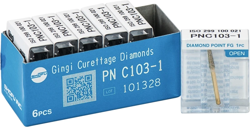 Gingi Curettage  Packung  6 Stück orange, FG, 10 mm, ISO 021