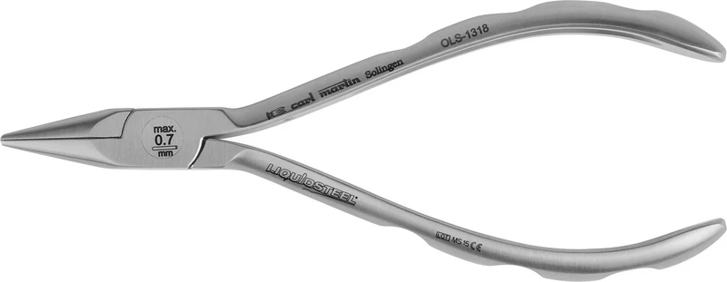 Flachspitz-\Konturenbiegezange  Stück  mit feiner Kreuzverzahnung