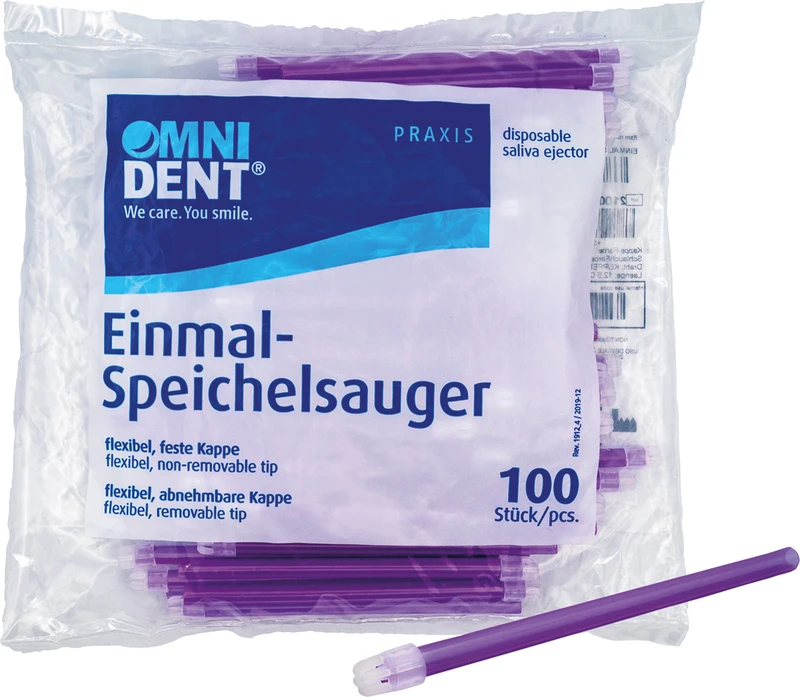 Omni Speichelsauger  Packung  100 Stück lose Kappe lila