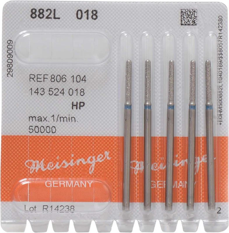 Diamanten 882  Packung  5 Stück blau mittel, HP, Figur 142 Zylinder rund, 12 mm, ISO 018