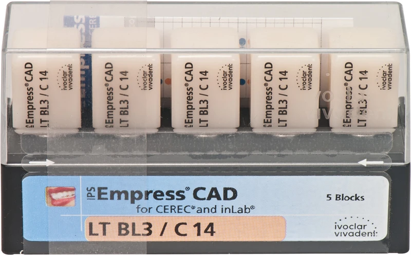IPS Empress® CAD for CEREC  Packung  5 Blöcke Größe C14, BL3 LT