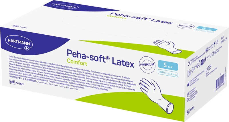Peha-soft® Latex Comfort   Packung  100 Stück puderfrei, S