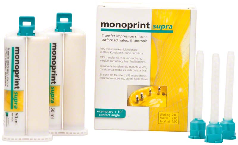 monoprint supra  Packung  2 x 50 ml Doppelkartusche, 6 Mischkanülen