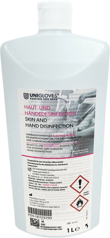 UNIGLOVES Händedesinfektion  Flasche  1 Liter