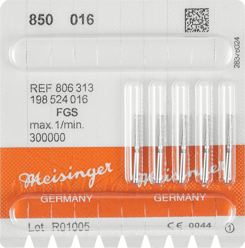 Diamanten 850  Packung  5 Stück grün grob, FG S, Figur 198 Konus rund, 8 mm, ISO 016