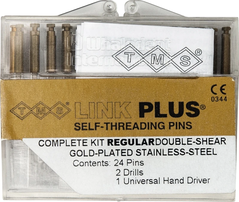 TMS® LINK  Packung  24 Doppelstifte, 2 Bohrer K-96, 1 Handschraubschlüssel, Regular 2 in 1 gold EL751-24