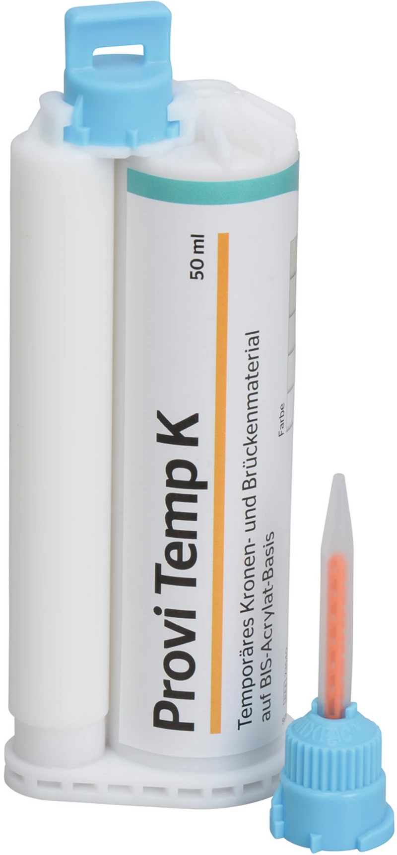 Provi Temp K  Packung  50 ml Doppelkartusche A2, 15 Mischer hellblau 4:1