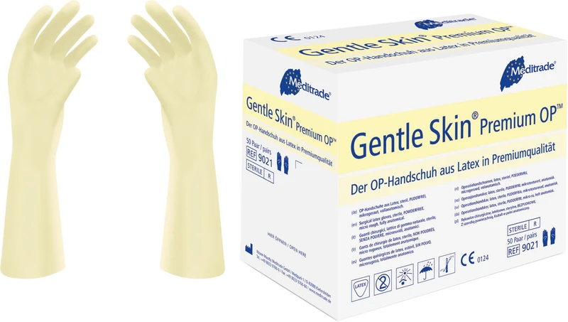 Gentle Skin® Premium OP  Packung  50 Paar puderfrei, natur, Größe 6