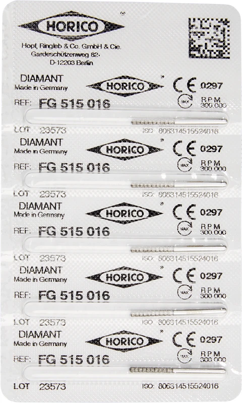 Diamantschleifer 515  Packung  5 Stück FG, Figur 515, 10 mm, ISO 016