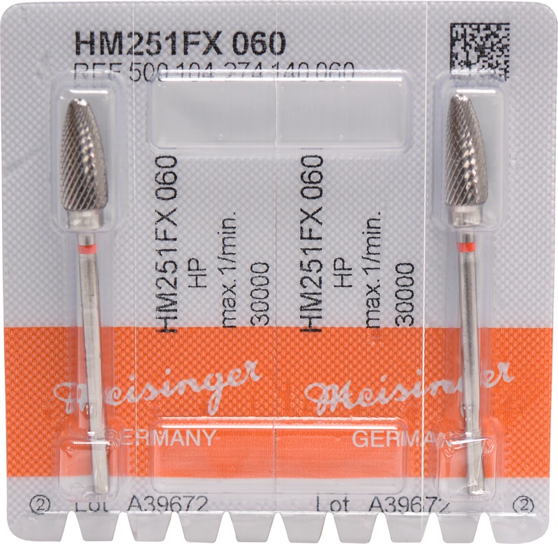 HM-Fräser FX  Packung  2 Stück kreuzverzahnt, rot fein, HP, Figur 274, 14,5 mm, ISO 060