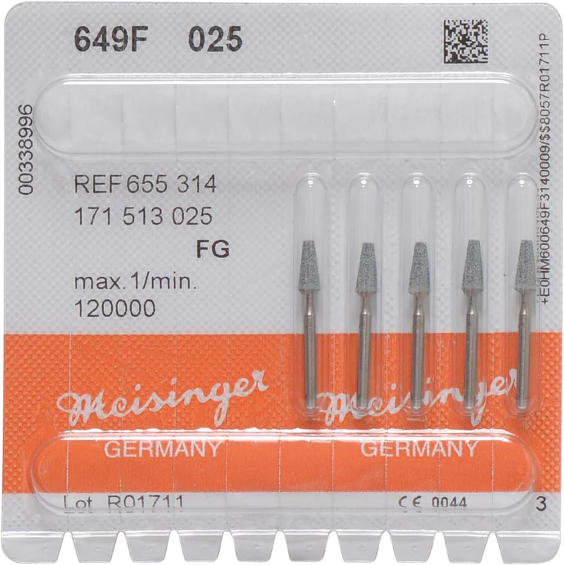 Keramische Schleifer 649  Packung  5 Stück grün fein, FG, Figur 171, 6 mm, ISO 025