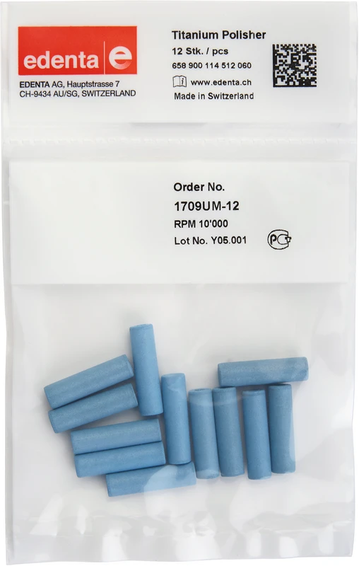 Titan Polierer  Packung  12 Stück unmontiert, blau, Figur 114, 22 mm, ISO 060