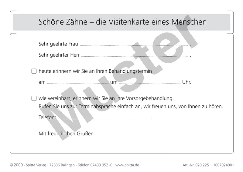 Recall-Erinnerungspostkarte  Packung  100 Stück
