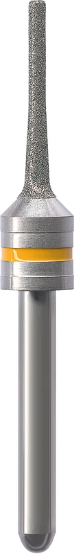 CAD\CAM Diamant Schleifer  Stück  diamantiert, gelb, Schaft-Ø 3 mm, Figur konisch, Kopflänge: 14 mm, ISO 014