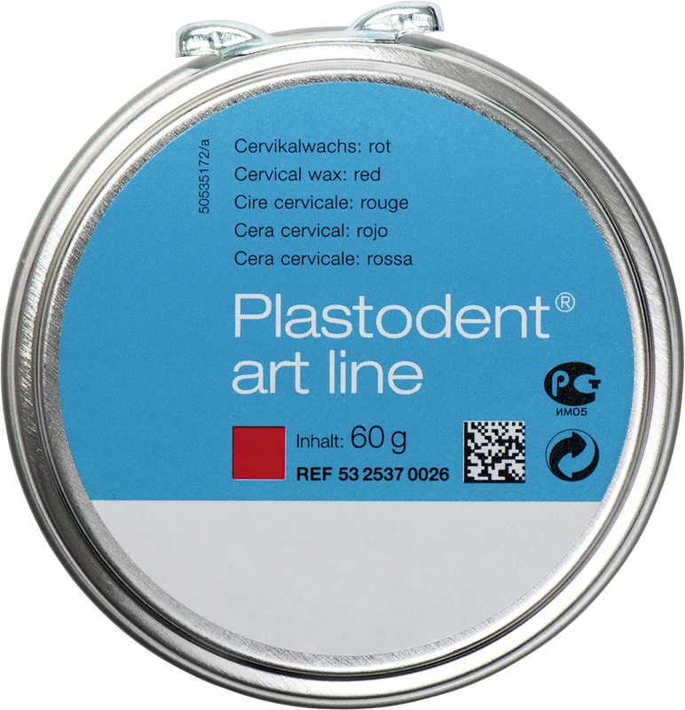Plastodent® art line  Dose  60 g Cervikalwachs rot\transparent, weich
