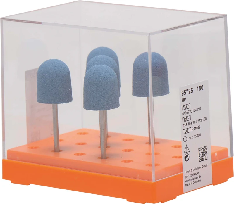 Silikonpolierer 9572  Packung  5 Stück dunkelblau grob, HP, Figur 201, 17 mm, ISO 150