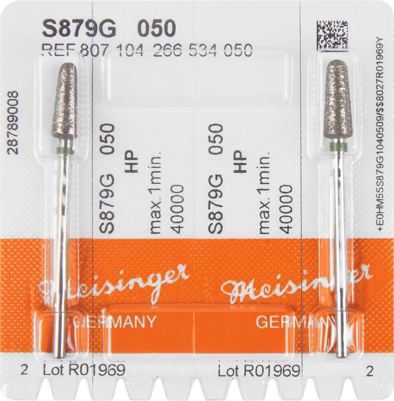 Sinterdiamanten S879  Packung  2 Stück grün grob, HP, Figur 266 Torpedo, 14 mm, ISO 050