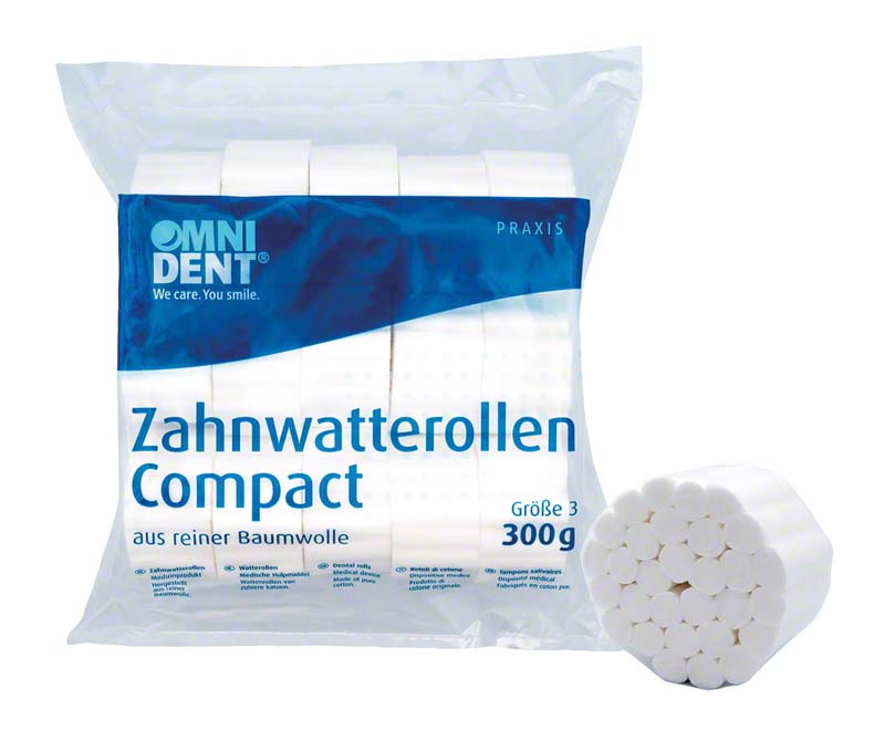 Zahnwatterollen Compact  Packung  300 g Ø 12 mm, Größe 3