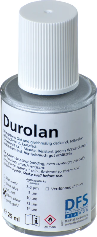 Durolan  Flasche  25 ml Stumpflack silber, Schichtstärke 13 µm