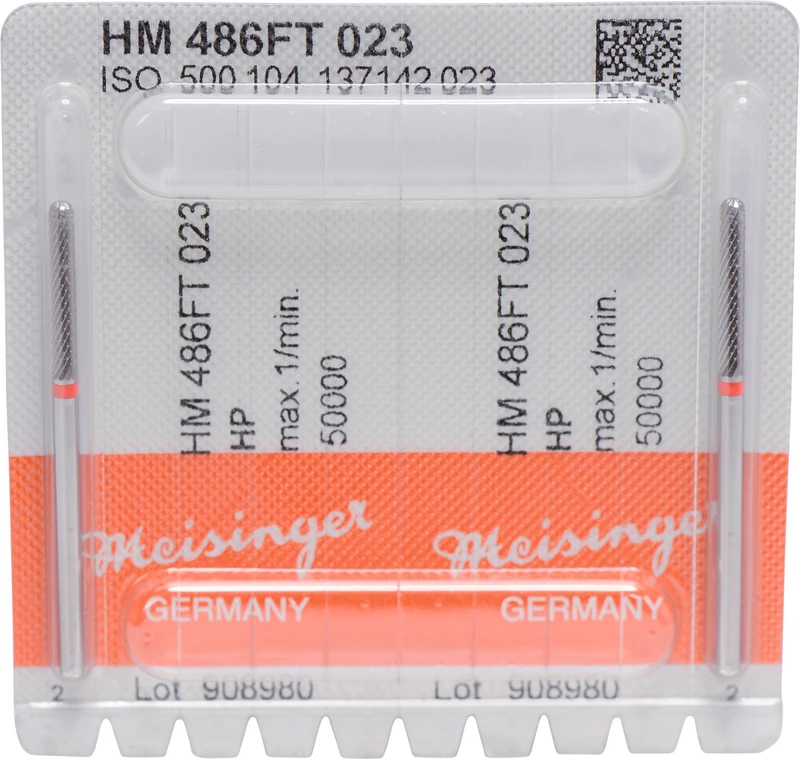 HM-Fräser FT  Packung  2 Stück Spezialverzahnung, rot fein, HP, Figur 137, 14 mm, ISO 023