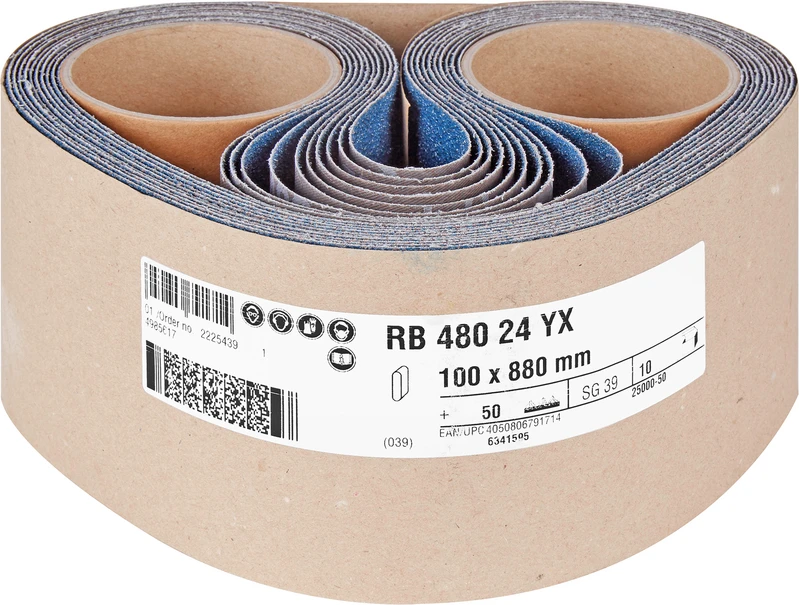 Gewebeschleifbänder  Packung  10 Stück für Harnisch+Rieth, 100 x 880 mm, 50 µm