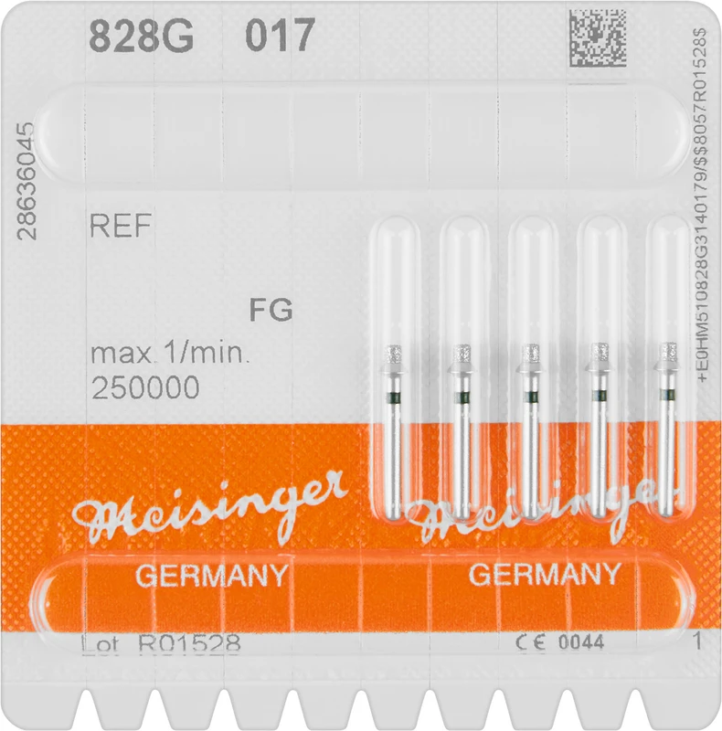 Occlusal Reduction 828  Packung  5 Stück grün, FG, Figur 828, 1,5 mm, ISO 017