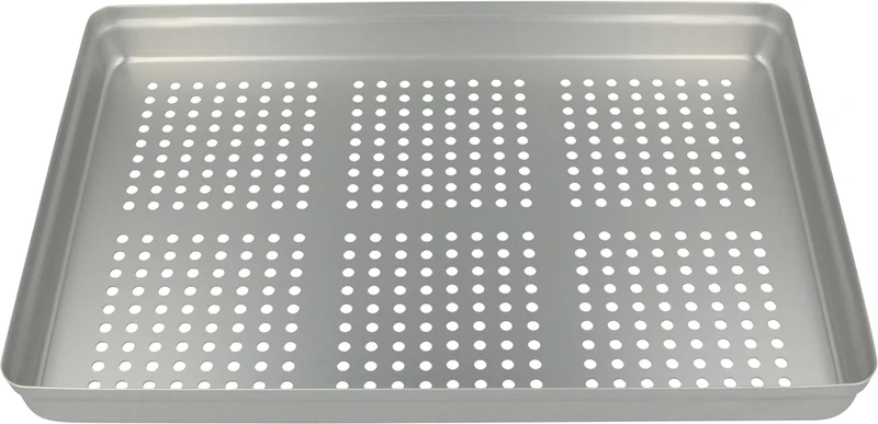 Norm-Tray Aluminium  Stück  Deckel gelocht silber, 18 x 28 cm