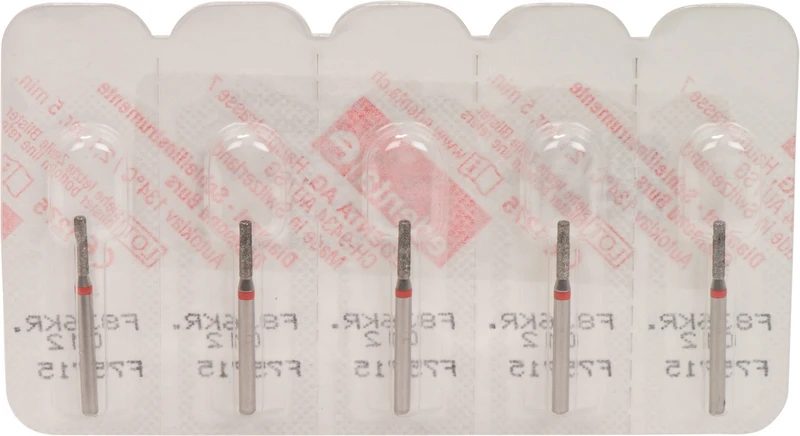 Omni Diamanten 836  Packung  5 Stück rot fein, FG, Figur 157 Zylinder Kante rund, 6 mm, ISO 012