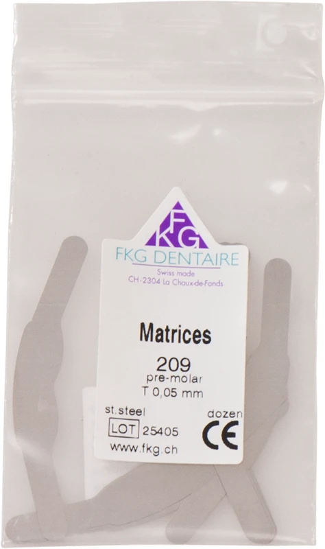 FKG Matrizen  Packung  12 Stück 209, ET 0,05 mm, Molar