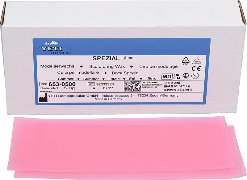 Modellierwachs SPEZIAL   Packung  500 g Sommer, Stärke 1,5mm