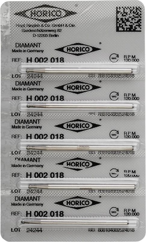 Diamantschleifer H 002  Packung  5 Stück HP, Figur 002, 3,5 mm, ISO 018