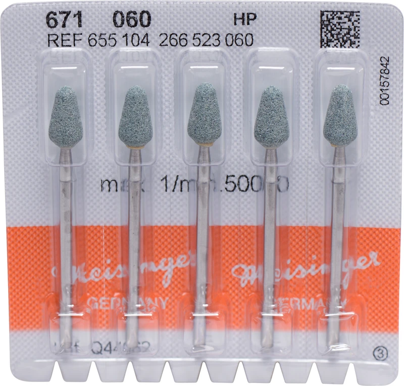 Keramische Schleifer 671  Packung  5 Stück grün mittel, HP, Figur 266, 10 mm, ISO 060