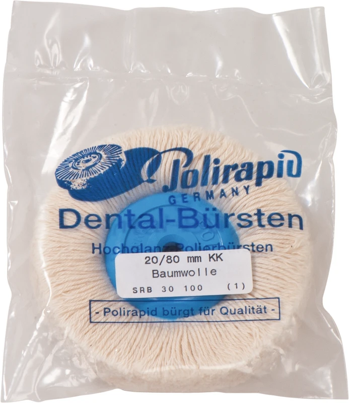 Rundbürsten Garn  Stück  mit Kunststoffkern, Baumwolle, Ø 80 mm, S: 16 mm