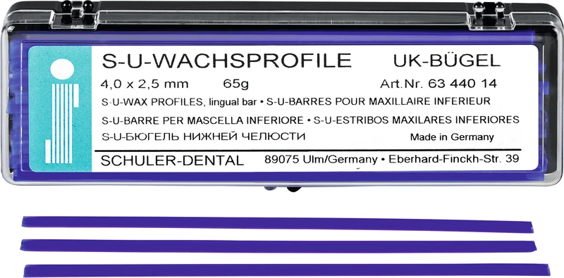S-U-Wachsprofile  Packung  65 g Unterkieferbügel, 4 x 2,5 mm
