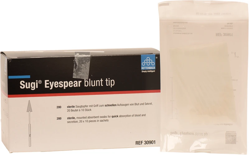 Sugi® Tupfer  Packung  20 x 10 Stück mit Griff, 17 x 6,5 mm