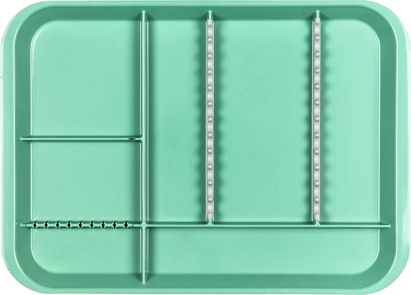 B-Lok Tray  Stück  Tray 34 x 24,5 x 2,2 cm, mit Einteilung grün