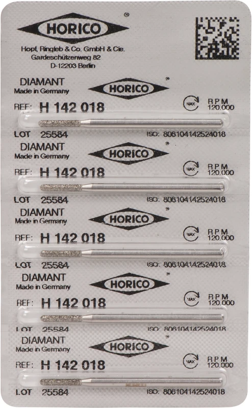 Diamantschleifer H 142  Packung  5 Stück HP, Figur 142, 10 mm, ISO 018