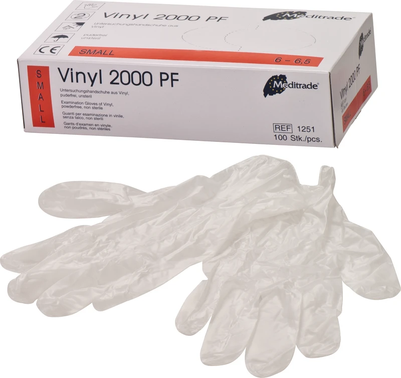 Vinyl 2000 PF  Packung  100 Stück puderfrei, weiß, S