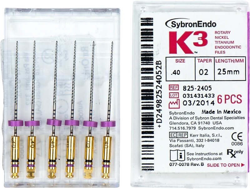 K3 Feilen  Packung  6 Stück ISO 040, Taper.02, 25 mm